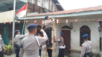 Brimob Aceh, Sambang Desa Dalam Rangka Memeriahkan HUT RI Ke-81